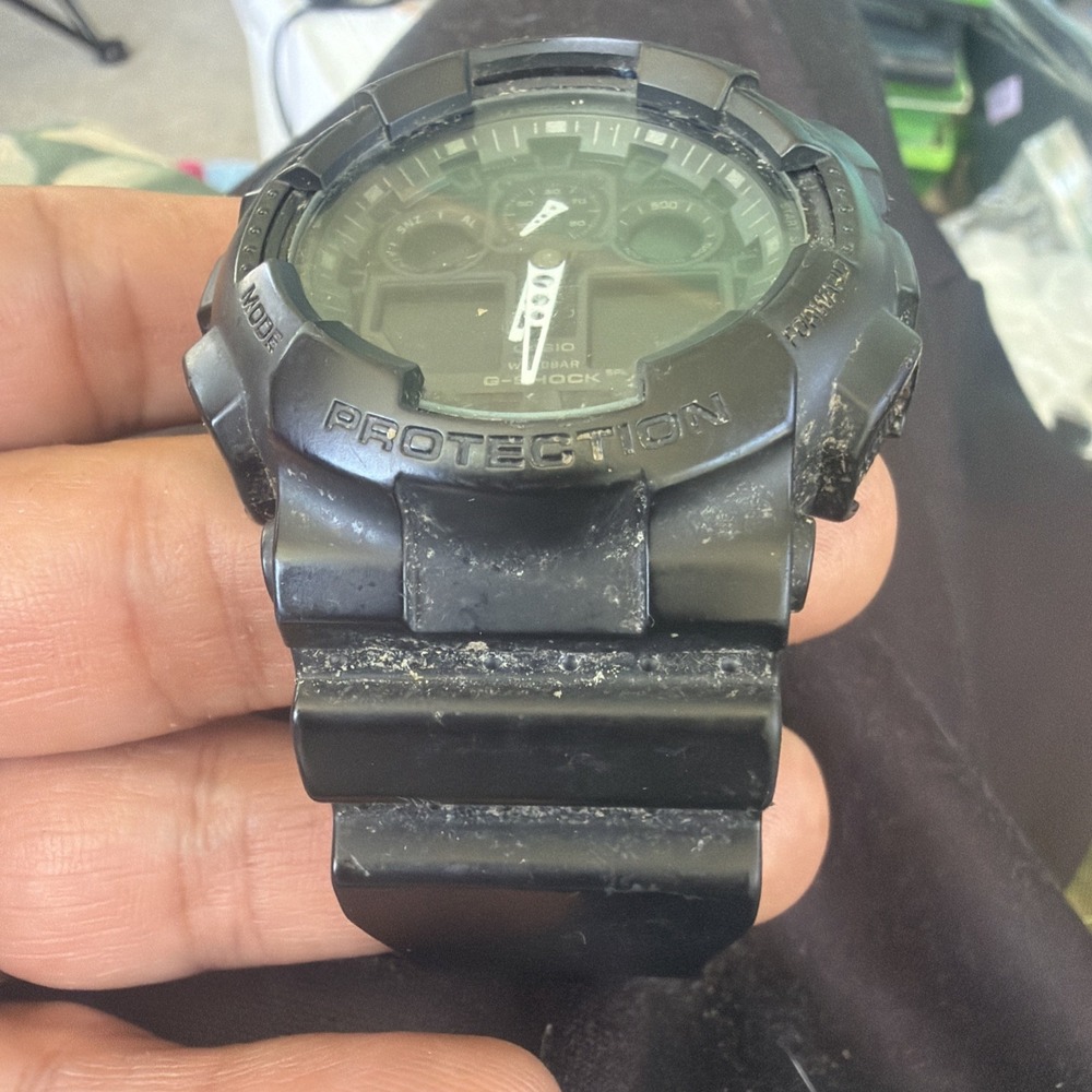 Casio G-Shock 5081 GA-100 Mens Watch 51mm Black Used Works-Needs Battery - Picture 2 of 10